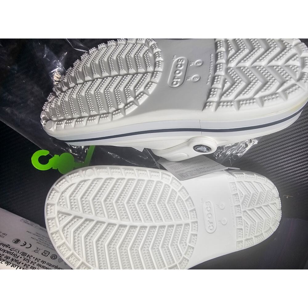 Crocs Bayaband Womens Slip-on Clogs Size 8 White Navy Water Friendly Lightweight - Picture 7 of 8